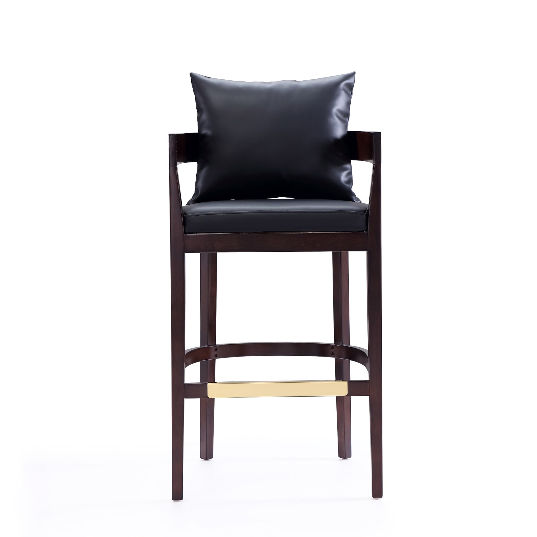 Ritz Barstool in Black and Dark Walnut (set of 3) - Ornate Home