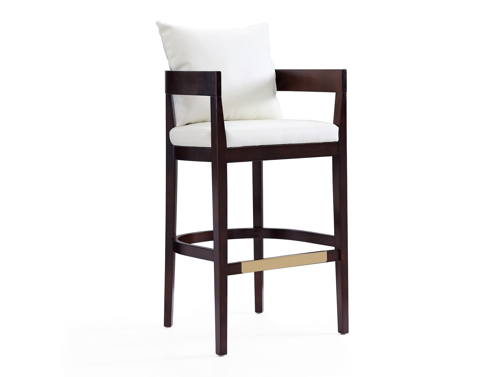 Ritz Barstool in Ivory and Dark Walnut - Ornate Home