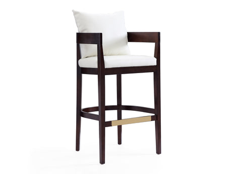 Ritz Barstool in Ivory and Dark Walnut - Ornate Home