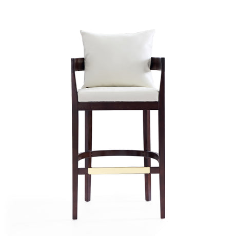 Ritz Barstool in Ivory and Dark Walnut - Ornate Home