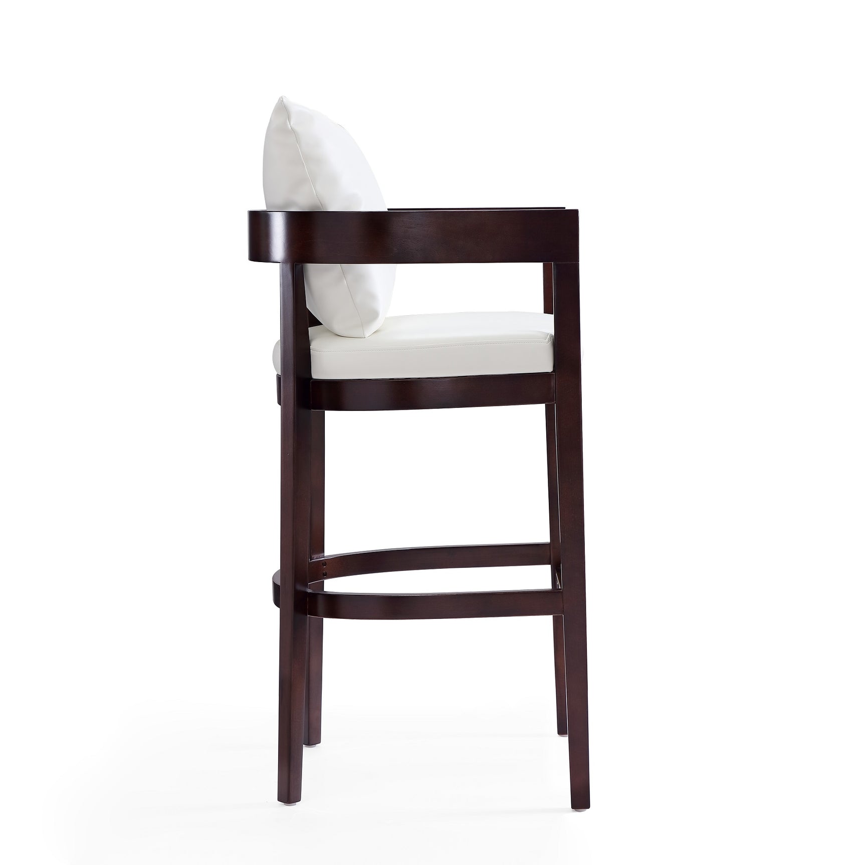 Ritz Barstool in Ivory and Dark Walnut - Ornate Home