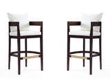 Ritz Barstool in Ivory and Dark Walnut (set of 2) - Ornate Home