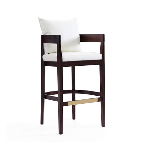 Ritz Barstool in Ivory and Dark Walnut (set of 2) - Ornate Home
