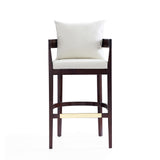 Ritz Barstool in Ivory and Dark Walnut (set of 2) - Ornate Home