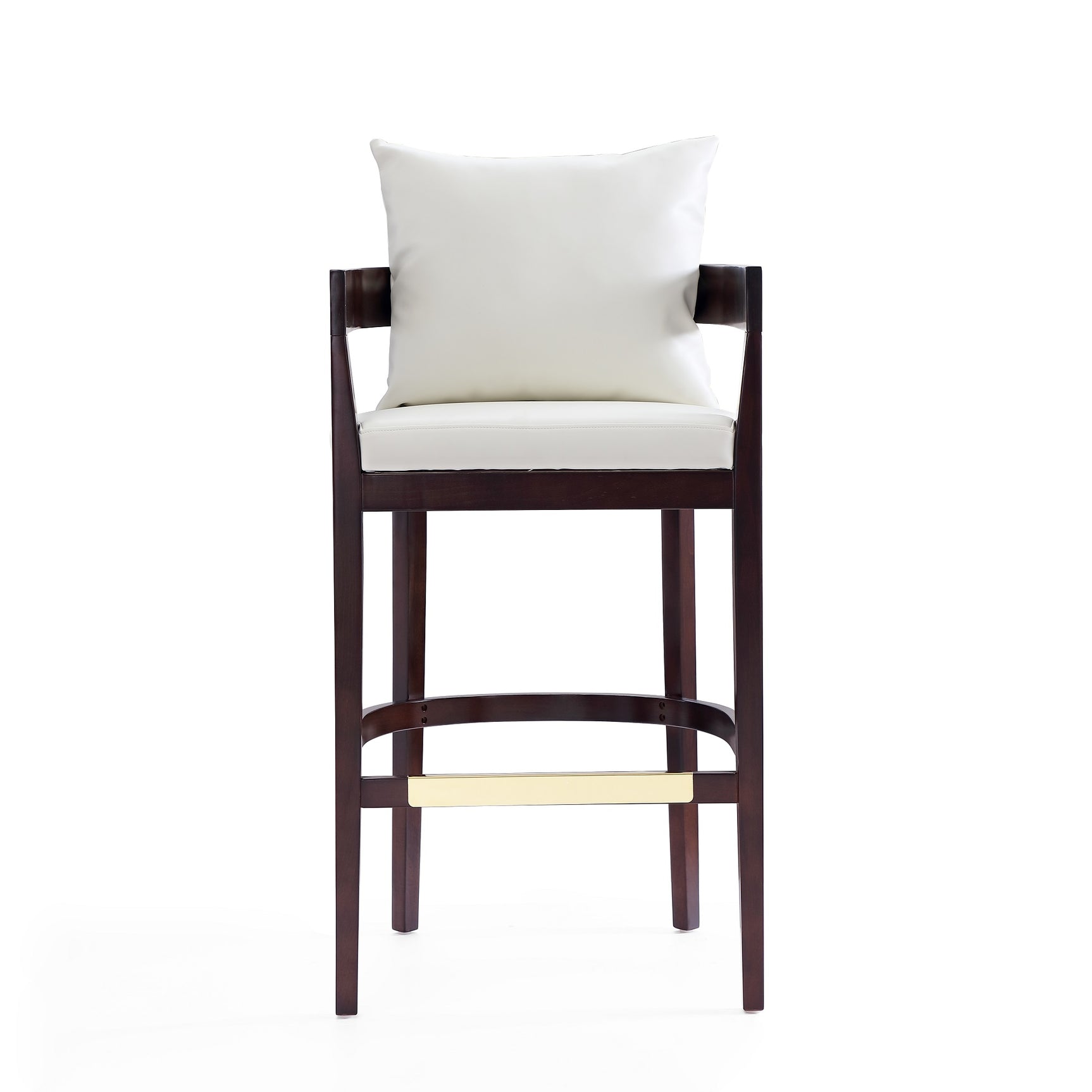 Ritz Barstool in Ivory and Dark Walnut (set of 2) - Ornate Home