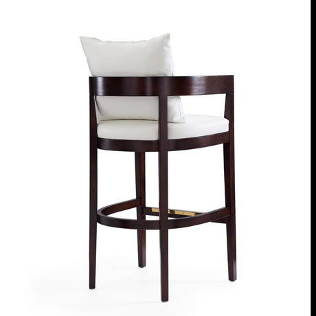 Ritz Barstool in Ivory and Dark Walnut (set of 2) - Ornate Home