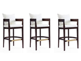 Ritz Barstool in Ivory and Dark Walnut (set of 3) - Ornate Home
