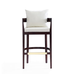 Ritz Barstool in Ivory and Dark Walnut (set of 3) - Ornate Home