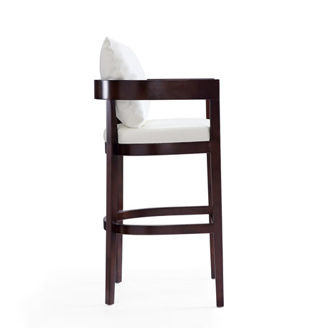 Ritz Barstool in Ivory and Dark Walnut (set of 3) - Ornate Home