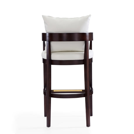 Ritz Barstool in Ivory and Dark Walnut (set of 3) - Ornate Home