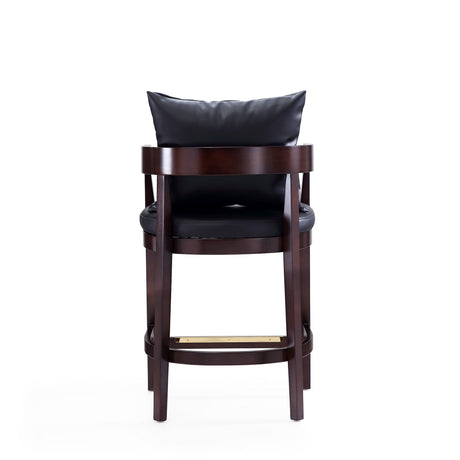 Ritz Counter Stool in Black and Dark Walnut - Ornate Home