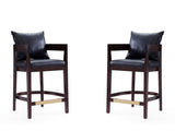 Ritz Counter Stool in Black and Dark Walnut (set of 2) - Ornate Home