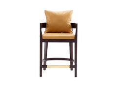 Ritz Counter Stool in Camel and Dark Walnut - Ornate Home