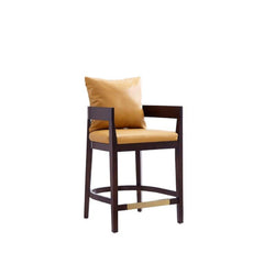 Ritz Counter Stool in Camel and Dark Walnut - Ornate Home