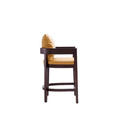 Ritz Counter Stool in Camel and Dark Walnut - Ornate Home
