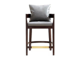 Ritz Counter Stool in Grey and Dark Walnut - Ornate Home