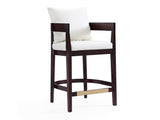 Ritz Counter Stool in Ivory and Dark Walnut - Ornate Home