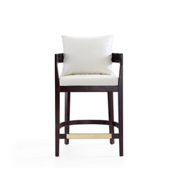 Ritz Counter Stool in Ivory and Dark Walnut - Ornate Home