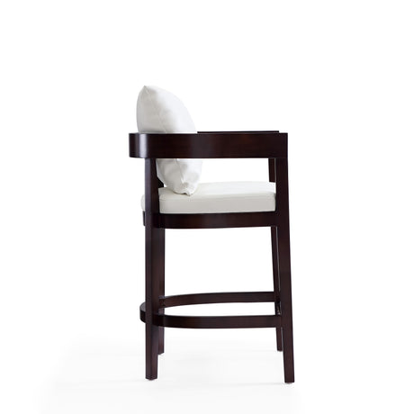 Ritz Counter Stool in Ivory and Dark Walnut - Ornate Home