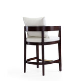 Ritz Counter Stool in Ivory and Dark Walnut - Ornate Home