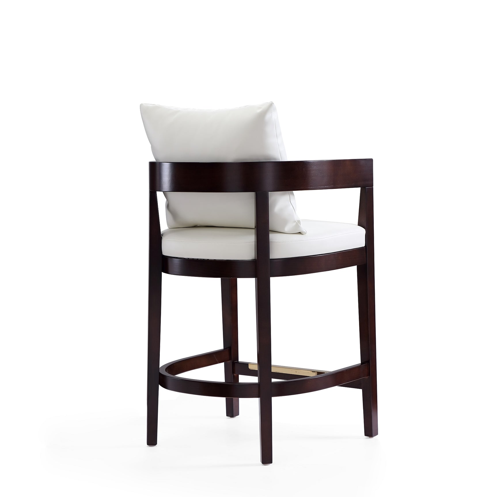 Ritz Counter Stool in Ivory and Dark Walnut - Ornate Home