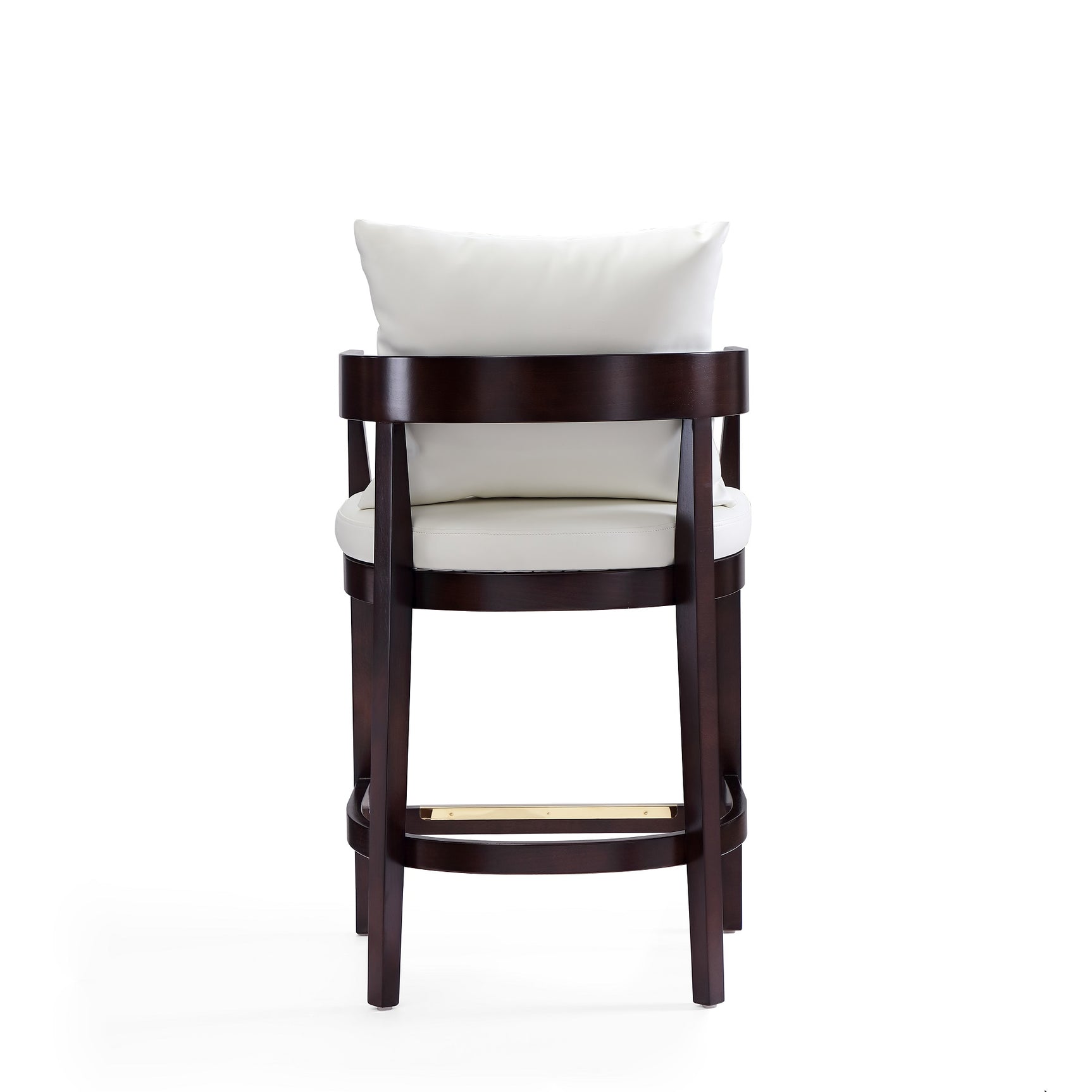 Ritz Counter Stool in Ivory and Dark Walnut - Ornate Home