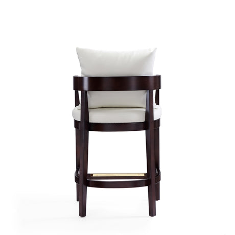 Ritz Counter Stool in Ivory and Dark Walnut - Ornate Home
