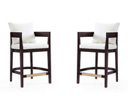 Ritz Counter Stool in Ivory and Dark Walnut (set of 2) - Ornate Home