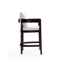 Ritz Counter Stool in Ivory and Dark Walnut (set of 3) - Ornate Home