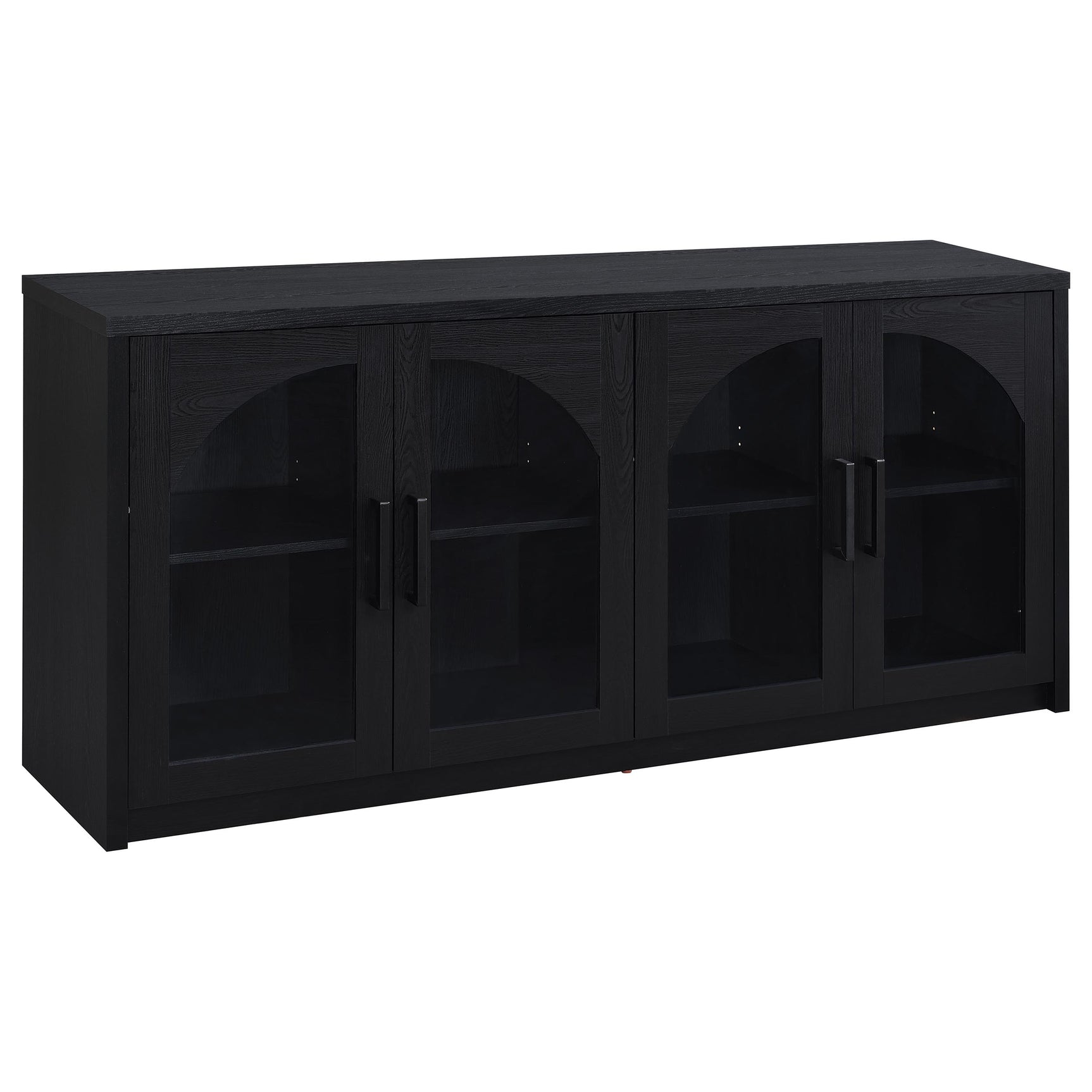 Riva Black 4-door Dining Sideboard Buffet Storage Credenza - Ornate Home
