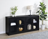 Riva Black 4-door Dining Sideboard Buffet Storage Credenza - Ornate Home