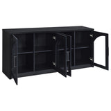 Riva Black 4-door Dining Sideboard Buffet Storage Credenza - Ornate Home