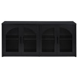 Riva Black 4-door Dining Sideboard Buffet Storage Credenza - Ornate Home