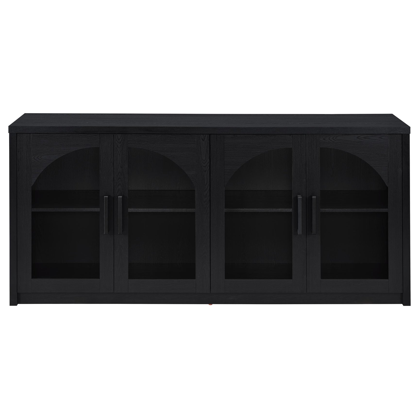 Riva Black 4-door Dining Sideboard Buffet Storage Credenza - Ornate Home