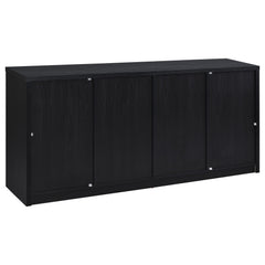 Riva Black 4-door Dining Sideboard Buffet Storage Credenza - Ornate Home