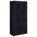 Riva Black 4-door Tall Accent Display Cabinet LED Lighting - Ornate Home