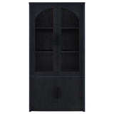 Riva Black 4-door Tall Accent Display Cabinet LED Lighting - Ornate Home