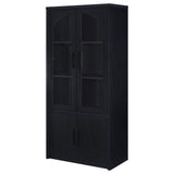Riva Black 4-door Tall Accent Display Cabinet LED Lighting - Ornate Home