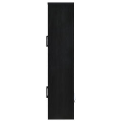 Riva Black 4-door Tall Accent Display Cabinet LED Lighting - Ornate Home