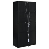 Riva Black 4-door Tall Accent Display Cabinet LED Lighting - Ornate Home
