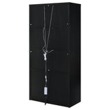 Riva Black 4-door Tall Accent Display Cabinet LED Lighting - Ornate Home