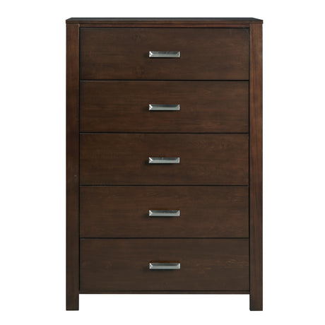 Riva Five Drawer Chest in Chocolate Brown - Ornate Home