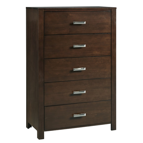 Riva Five Drawer Chest in Chocolate Brown - Ornate Home