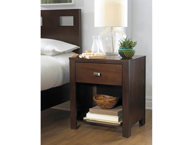 Riva One Drawer Nightstand in Chocolate Brown - Ornate Home