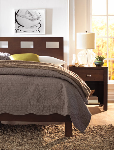 Riva One Drawer Nightstand in Chocolate Brown - Ornate Home