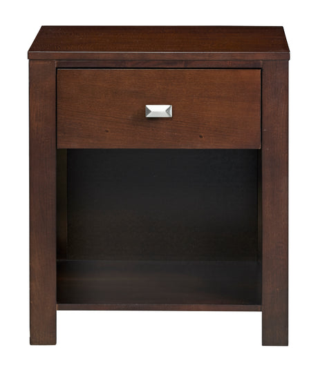 Riva One Drawer Nightstand in Chocolate Brown - Ornate Home