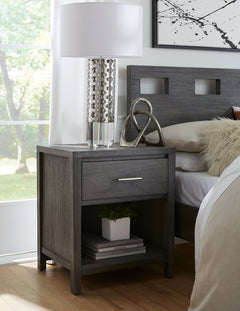 Riva Wood California King Bed in Sharkskin - Ornate Home