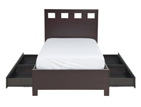 Riva Wood California King Storage Bed in Espresso - Ornate Home