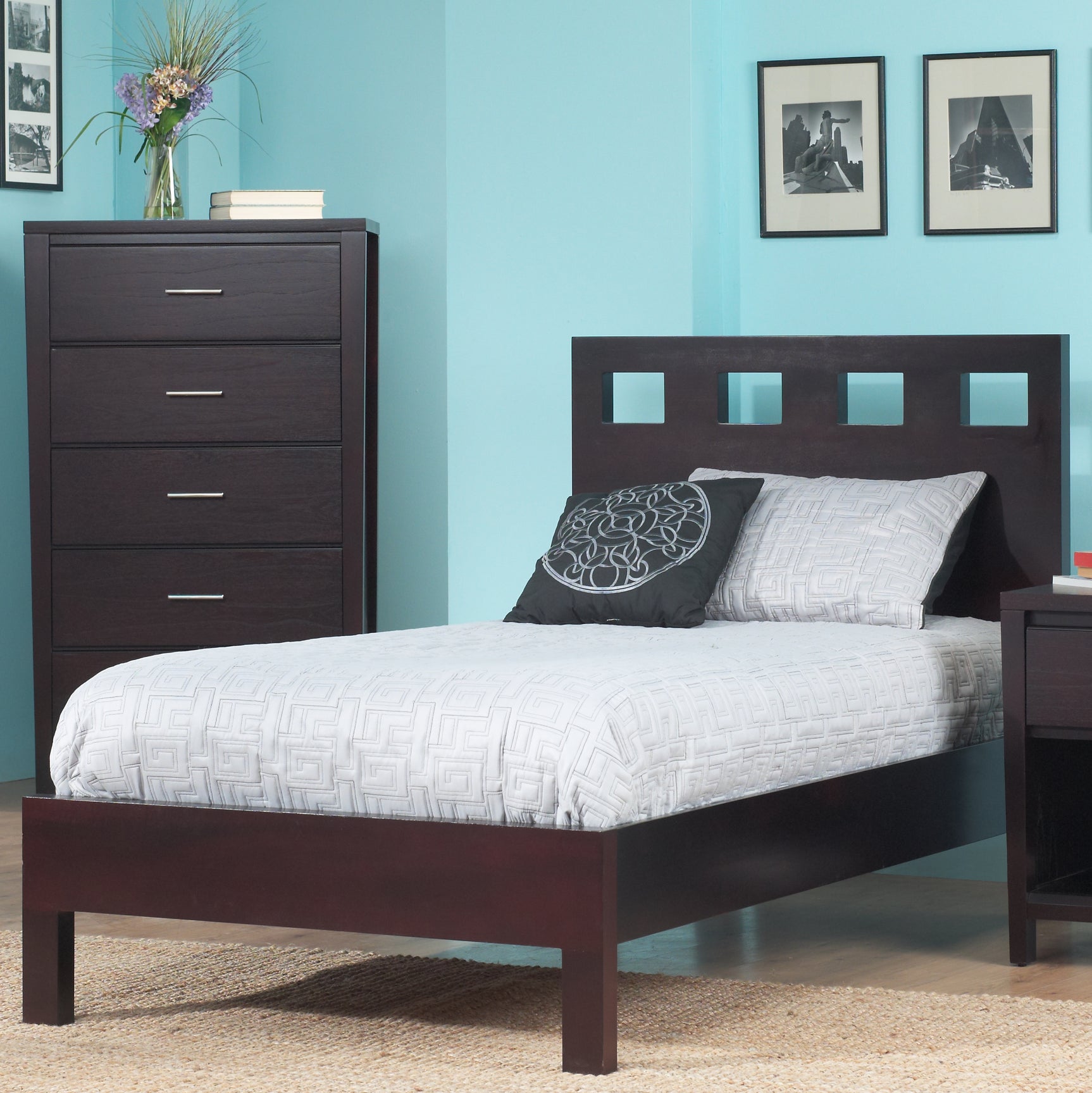 Riva Wood Eastern King Platform Bed in Espresso - Ornate Home