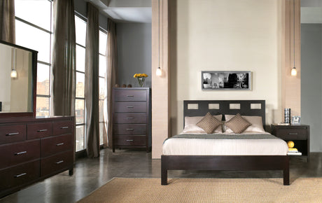 Riva Wood Queen Platform Bed in Espresso - Ornate Home